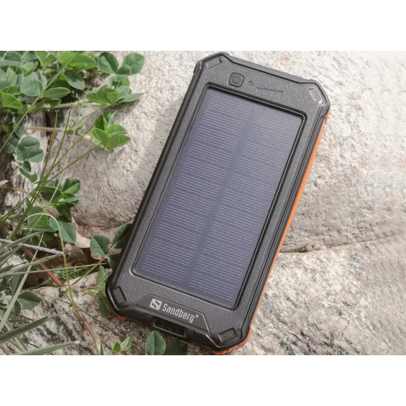 Išorinė baterija Sandberg 3in1 Solar Powerbank 10000 10000 mAh 2A juoda