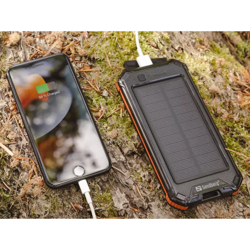 Išorinė baterija Sandberg 3in1 Solar Powerbank 10000 10000 mAh 2A juoda