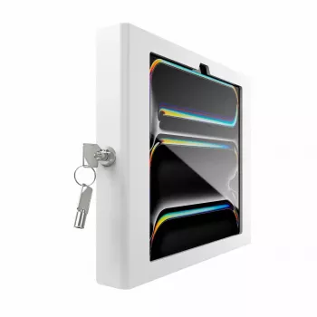 Prie sienos tvirtinama apsauginė dėžė, skirta iPad Pro 11 col. – Maclocks Compulocks Apex, skirta M4 ir M5, balta, su 2 raktais