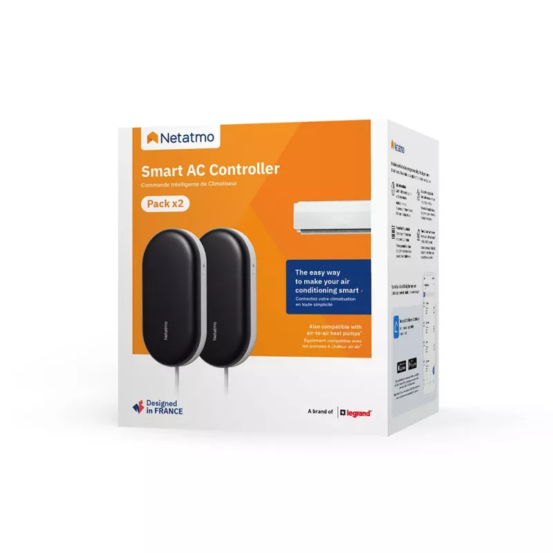 Valdiklis Netatmo Smart AC Controller juoda balta metalas plastikas