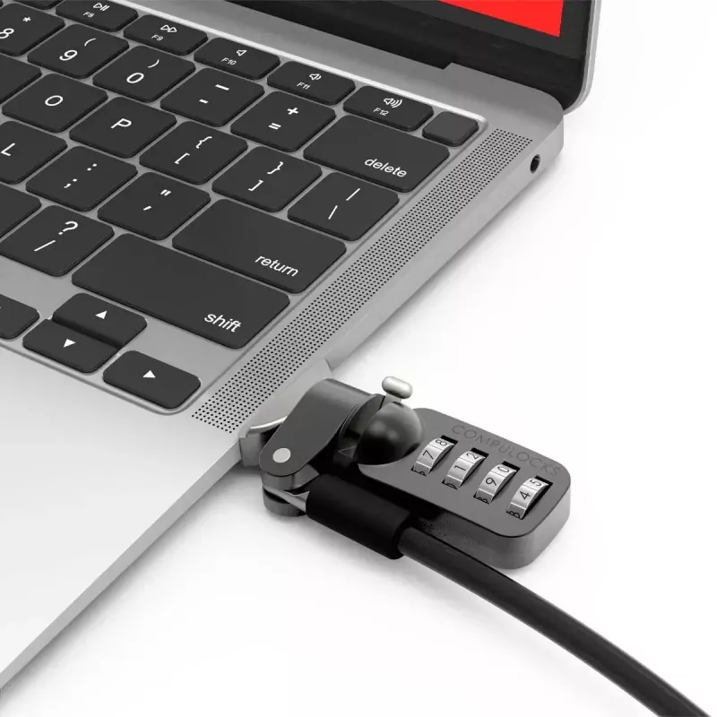 Compulocks Ledge, skirtas MacBook Air 13 colių M2 ir M3 su kombinacine spyna, sidabrinis