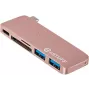 eSTUFF ES84121-ROSE nešiojamojo kompiuterio dokas / prievadų daugintuvas USB 3.2 Gen 2 (3.1 Gen 2) Type-C Rožinis auksas