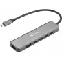 Dokų stotelė SANDBERG USB-C 6-in-1 MediaDock — USB 3.2 Gen 1 Type-C 10 Gbit/s, 4K HDMI, Maitinimo tiekimas iki 100 W, 1×USB-A, 1×USB2.0, pilka