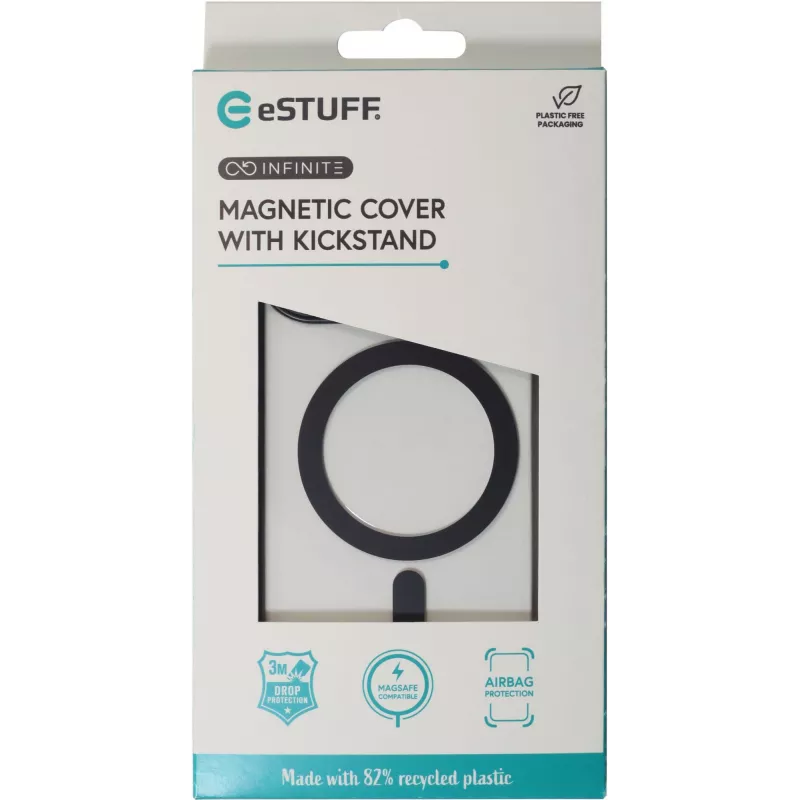 eSTUFF ES67141100 mobiliojo telefono dėklas 15,5 cm (6,1 colio) Užvalkalas Skaidri, juoda