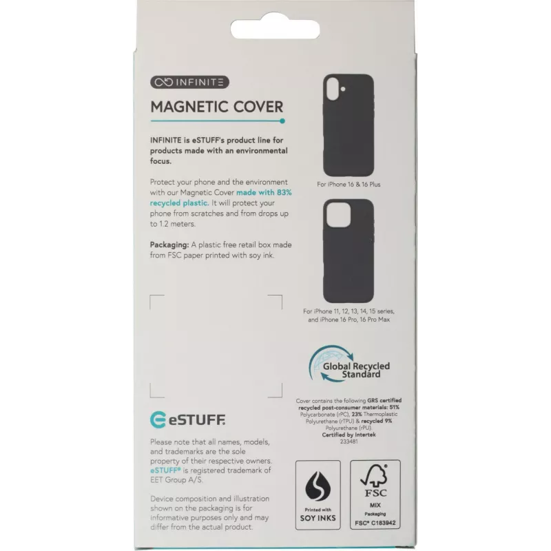 eSTUFF ES67160024 mobiliojo telefono dėklas 15,5 cm (6,1 col.) Užvalkalas Ruda