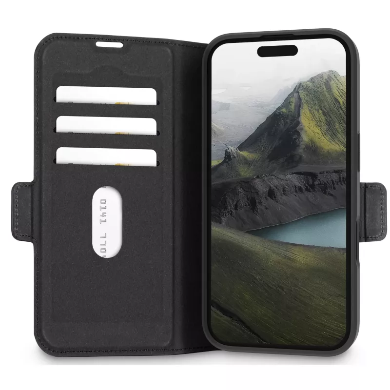 Sulankstomas dėklas dbramante1928 Oslo Pro, skirtas Apple iPhone 16, juodas, PU plastikas