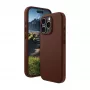 „dbramante1928 Roskilde“ dėklas, skirtas „iPhone 16 Pro“, tamsiai rudos spalvos, derinantis nesenstančią eleganciją su moderniu funkcionalumu