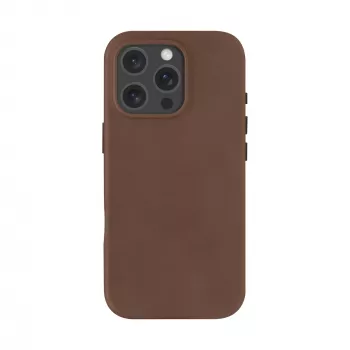 „dbramante1928 Roskilde“ dėklas, skirtas „iPhone 16 Pro“, tamsiai rudos spalvos, derinantis nesenstančią eleganciją su moderniu funkcionalumu