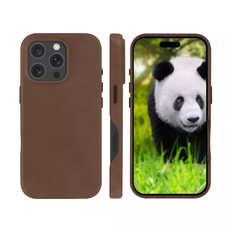 „dbramante1928 Roskilde“ dėklas, skirtas „iPhone 16 Pro“, tamsiai rudos spalvos, derinantis nesenstančią eleganciją su moderniu funkcionalumu