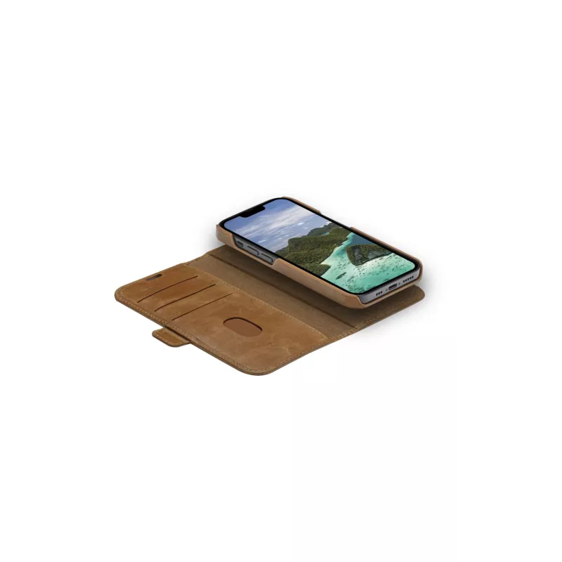 Folio tipo dėklas dbramante1928 Lynge iPhone 14 Pro įdegio spalvos 3 kortelių kišenės