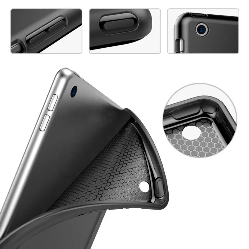 eSTUFF SEATTLE dėklas-pieštukinė iPad Air 5/4 10.9 2022/2020 – juoda PU oda