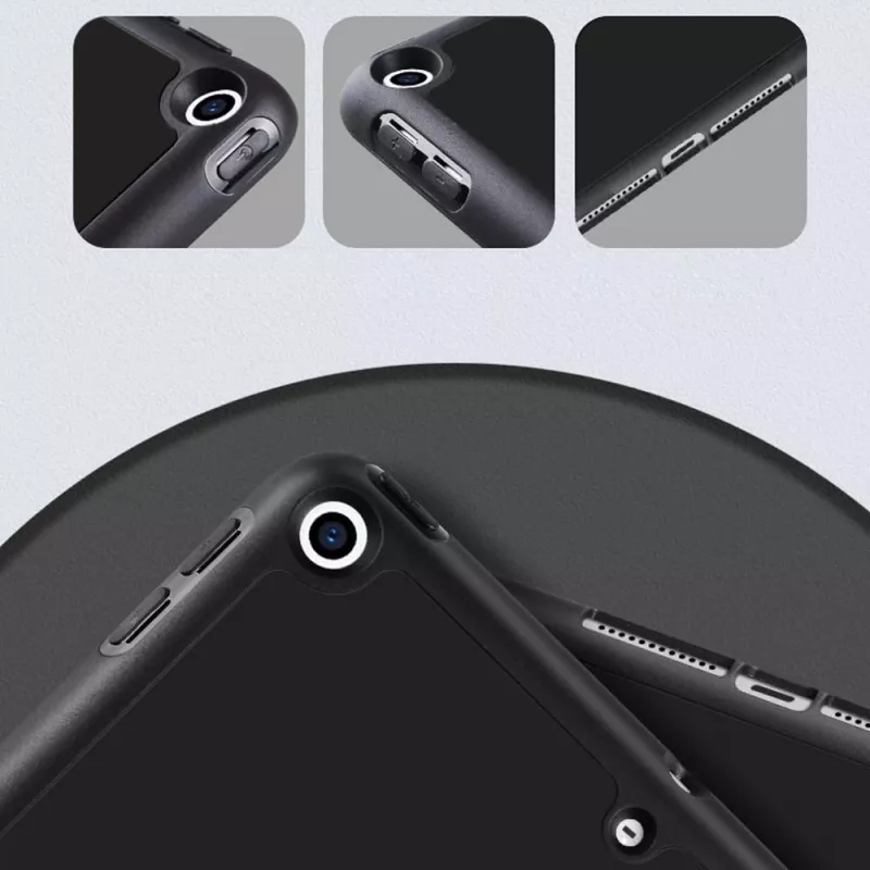 eSTUFF SEATTLE dėklas-pieštukinė iPad Air 5/4 10.9 2022/2020 – juoda PU oda