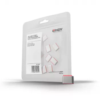 Lindy USB Type-C prievado blokatoriai (be rakto) - 10 vnt. pakuotė, rožinė