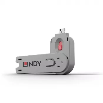Prievado blokatoriaus raktas Lindy USB Type A prievado blokatoriaus raktas rožinis