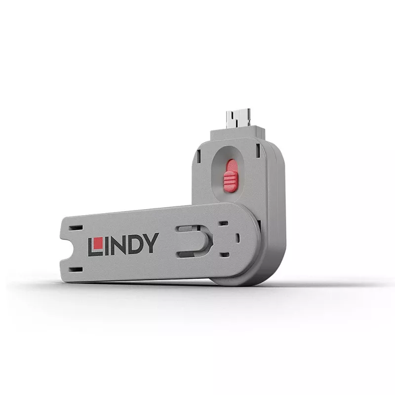 Prievado blokatoriaus raktas Lindy USB Type A prievado blokatoriaus raktas rožinis