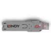 Prievado blokatoriaus raktas Lindy USB Type A prievado blokatoriaus raktas rožinis