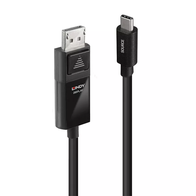 Lindy 3m USB Type C į DP 8K60 adapterio laidas, 3 m, USB Type-C, DisplayPort, Vyriškas, Vyriškas, Tiesus