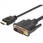 Techly vaizdo kabelis HDMI į DVI-D, vyriškas / vyriškas, 1,8 m ICOC HDMI-D-018, 1,8 m, HDMI, DVI-D, vyriškas, vyriškas, auksuotas