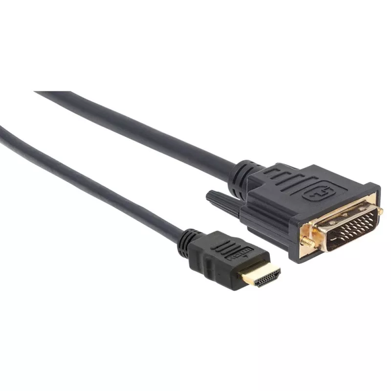 Techly vaizdo kabelis HDMI į DVI-D, vyriškas / vyriškas, 1,8 m ICOC HDMI-D-018, 1,8 m, HDMI, DVI-D, vyriškas, vyriškas, auksuotas