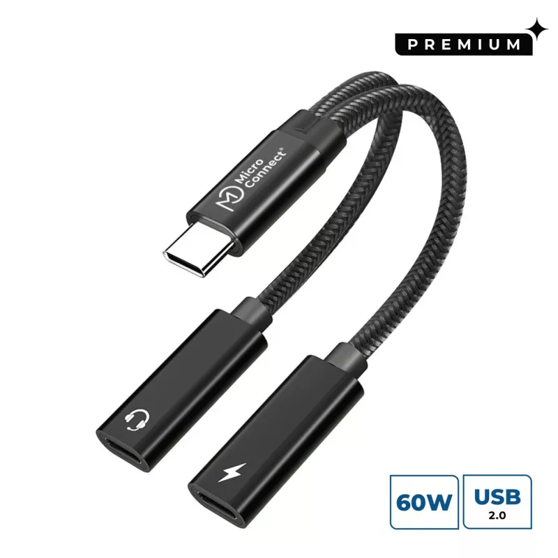 Microconnect MC-USBC-CFCF USB laidas USB 2.0 0,13 m sidabrinis