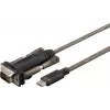 Microconnect USB3.1CRS232 nuoseklusis laidas, juodas, 1 m, USB C, DB9