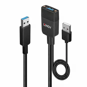 Lindy 35 m hibridinis USB 3.2 Gen 2 A tipo kabelis, juodas ABS