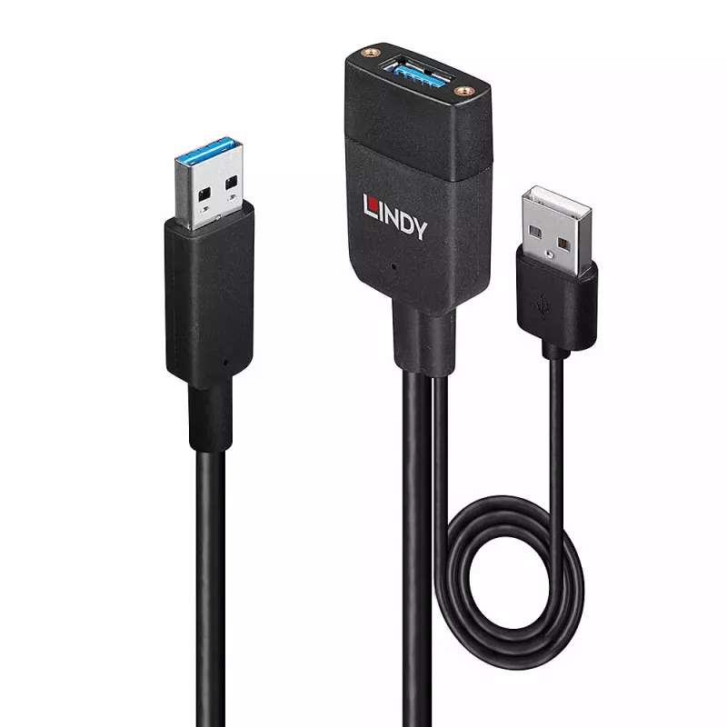 Lindy 35 m hibridinis USB 3.2 Gen 2 A tipo kabelis, juodas ABS