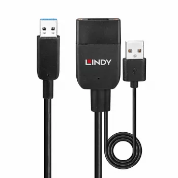 Lindy 35 m hibridinis USB 3.2 Gen 2 A tipo kabelis, juodas ABS