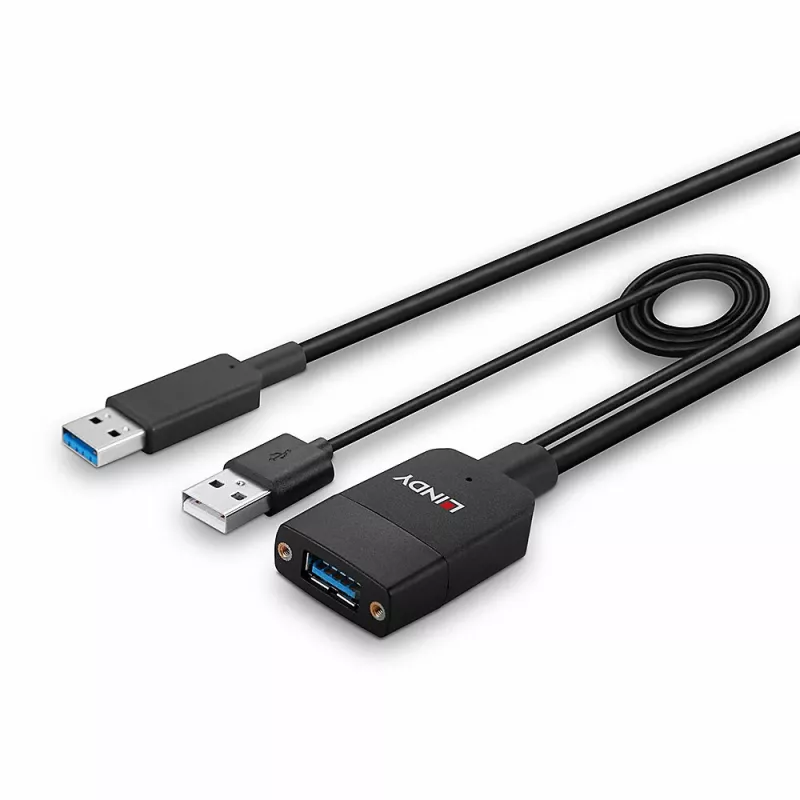Lindy 35 m hibridinis USB 3.2 Gen 2 A tipo kabelis, juodas ABS