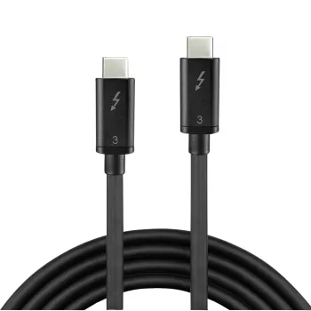 Lindy 0,5 m Thunderbolt 3 kabelis, pasyvus, 0,5 m, USB C, USB C, USB 3.2 Gen 1 (3.1 Gen 1), vyriškas/vyriškas, juodas