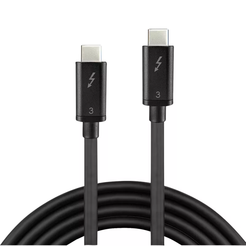 Lindy 0,5 m Thunderbolt 3 kabelis, pasyvus, 0,5 m, USB C, USB C, USB 3.2 Gen 1 (3.1 Gen 1), vyriškas/vyriškas, juodas