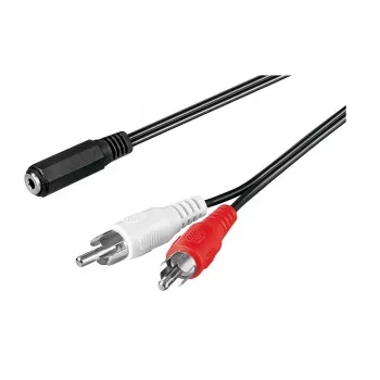 „Microconnect AUDLRC14“ garso kabelis 1,4 m, 3,5 mm, 2 x RCA, juodas