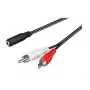 „Microconnect AUDLRC14“ garso kabelis 1,4 m, 3,5 mm, 2 x RCA, juodas