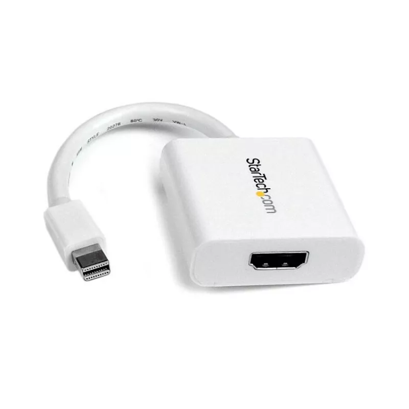 StarTech.com Mini DisplayPort į HDMI adapteris - mDP į HDMI vaizdo keitiklis - 1080p - Mini DP arba Thunderbolt 1/2 Mac/PC į HDMI monitorių/ekraną/TV - Pasyvus mDP 1.2 į HDMI dongle - Baltas