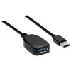 Manhattan USB-A į USB-A ilginamasis laidas, 5 m, kištukas–lizdas, aktyvus, 5 Gbps (USB 3.2 Gen1, dar žinomas kaip USB 3.0), įmontuotas kartotuvas, SuperSpeed USB, juodas, trejų metų garantija, atitinka USB2AAEXT5M.