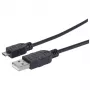 Manhattan USB-A į Micro-USB kabelis, 1,8 m, kištukas–kištukas, juodas, 480 Mbps (USB 2.0), Hi-Speed USB, garantija visam laikui, atitinka UUSBHAUB6.