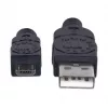 Manhattan USB-A į Micro-USB kabelis, 1,8 m, kištukas–kištukas, juodas, 480 Mbps (USB 2.0), Hi-Speed USB, garantija visam laikui, atitinka UUSBHAUB6.
