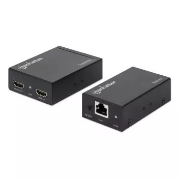 Manhattan HDMI 1080p Etherneto ilgintuvo rinkinys, iki 50 m vienu Cat6 kabeliu, siųstuvo ir imtuvo moduliai, IR palaikymas, trejų metų garantija
