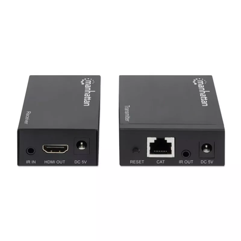 Manhattan HDMI 1080p Etherneto ilgintuvo rinkinys, iki 50 m vienu Cat6 kabeliu, siųstuvo ir imtuvo moduliai, IR palaikymas, trejų metų garantija