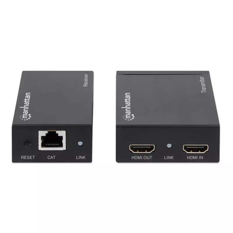 Manhattan HDMI 1080p Etherneto ilgintuvo rinkinys, iki 50 m vienu Cat6 kabeliu, siųstuvo ir imtuvo moduliai, IR palaikymas, trejų metų garantija