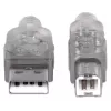 USB-A į USB-B laidas Manhattan USB2AA2M 3 m kištukas–kištukas sidabrinis