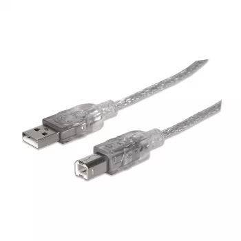 USB-A į USB-B laidas Manhattan 345408 5 m kištukas-kištukas sidabrinis