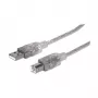 USB-A į USB-B laidas Manhattan 345408 5 m kištukas-kištukas sidabrinis