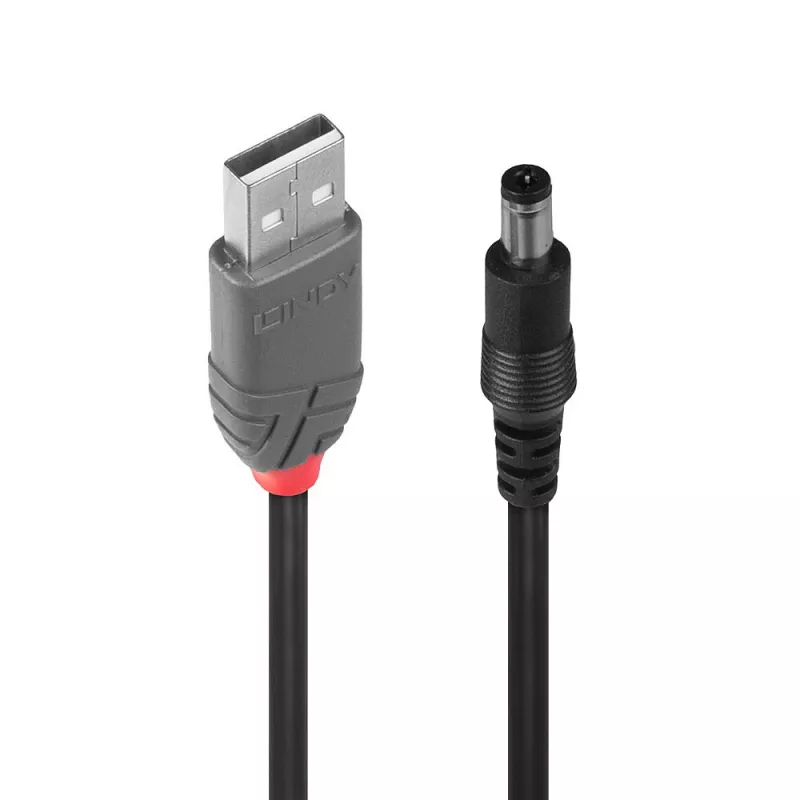 Adapterio kabelis USB A kištukas - DC 5.5/2.1 mm kištukas Lindy 70268