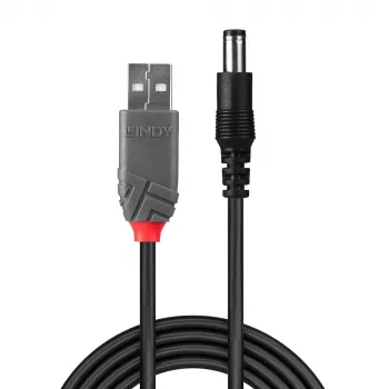 Adapterio kabelis USB A kištukas - DC 5.5/2.1 mm kištukas Lindy 70268