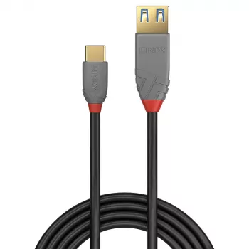 Lindy 0,15 m USB 3.2 Type C į A adapterio kabelis, 10 Gbps, Anthra Line