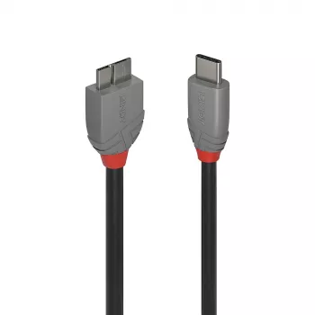 Lindy 3 m USB 3.2 Type C to Micro-B laidas, Anthra Line, 3 m, USB C, Micro-USB B, USB 3.2 Gen 1 (3.1 Gen 1), Juoda