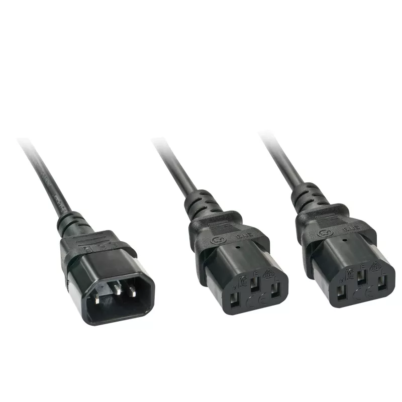 Lindy 2 m IEC skirstytuvas, IEC C14 į 2 x IEC C13