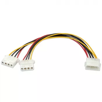 Lindy 0,25 m maitinimo adapteris, LP4 maitinimo kištukas į 2 x LP4 maitinimo lizdai