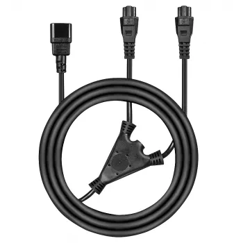 Lindy 2,5 m IEC C14 į 2 x IEC C5 skirstytuvo prailginimo kabelis, juodas